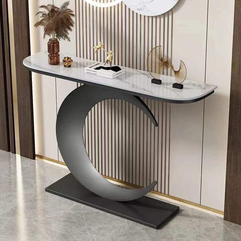 Italian Modern Design Console Table Luxury Modern Marble Top Golden Stainless Steel Base Console Tables