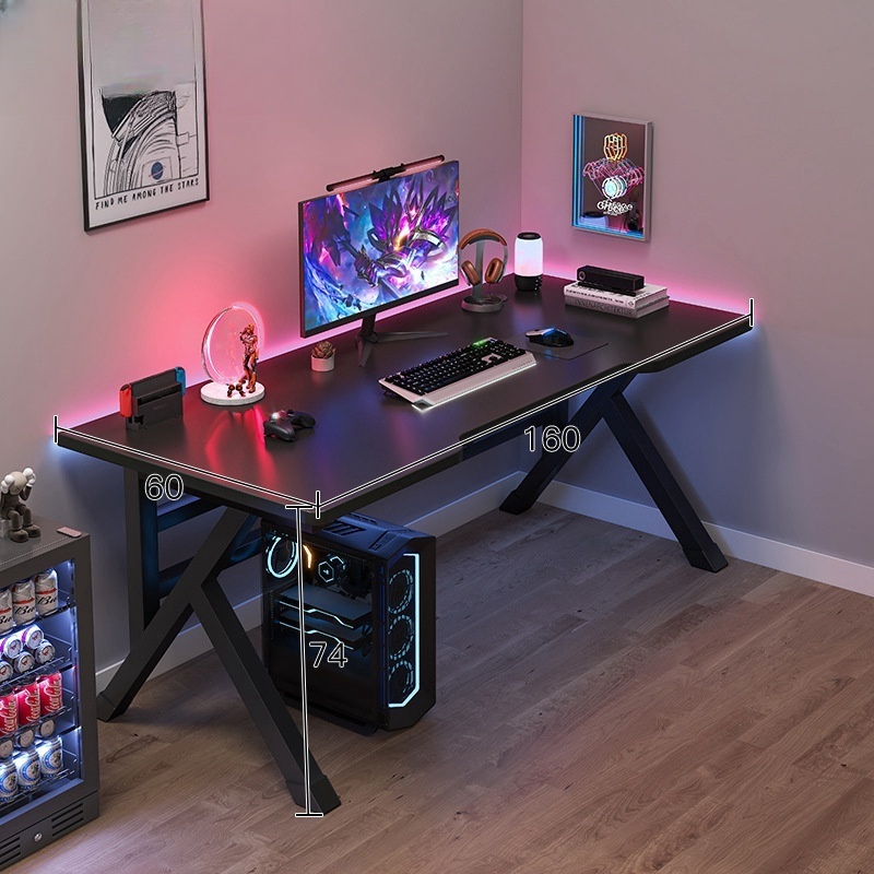 Hot cheap modern simple game table and chair set with shelf high quality home computer table office Desk