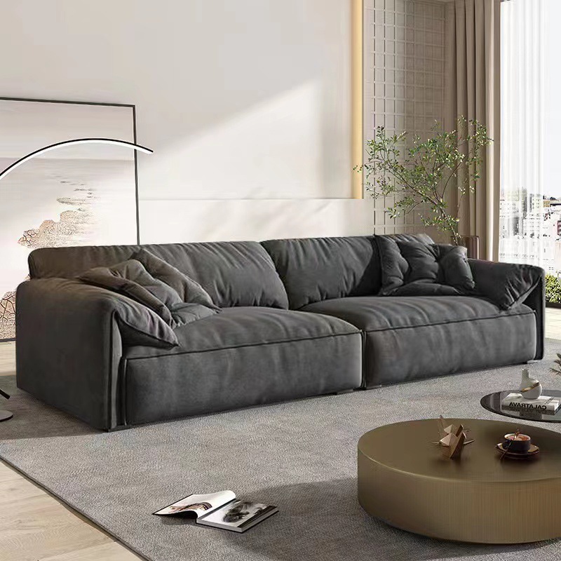 Italian modern simple fabric small apartment simple living room furniture technology cloth one double L-shaped sofa