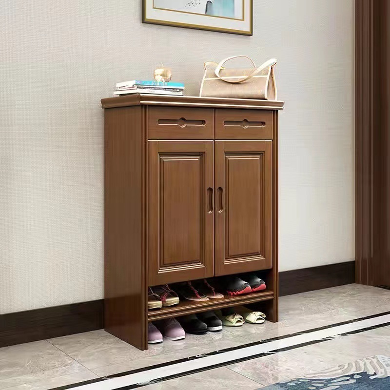 Modern Chinese solid wood shoe cabinet shoe rack simple entry cabinet multi-layer door shoe storage cabinet wholesale