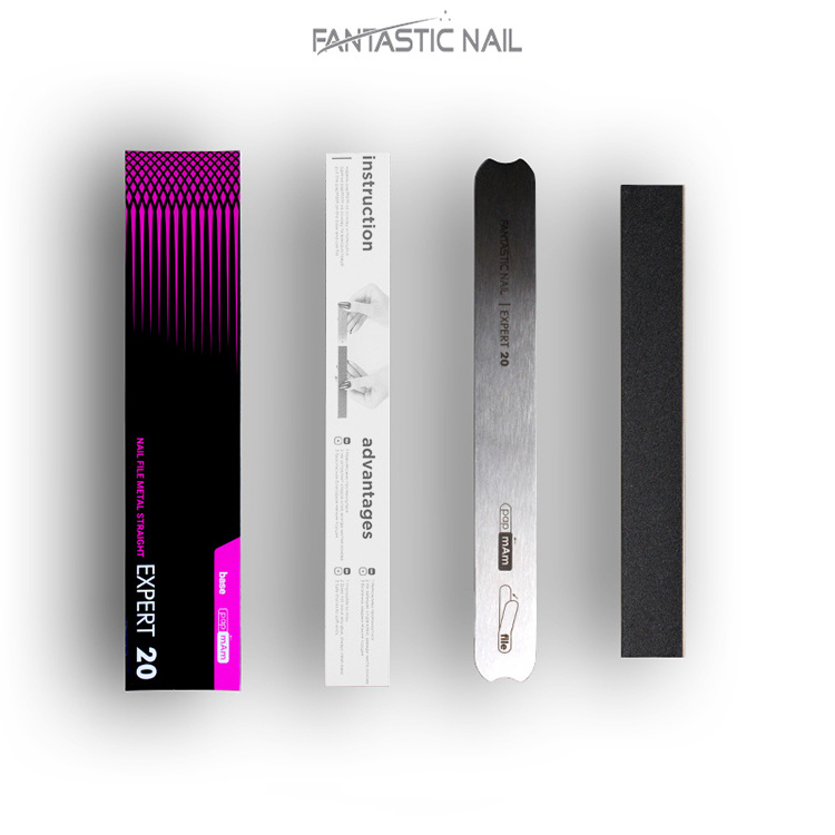 Personalised Custom 80/100/180/240 Stainless Steel Nail File Reusable Metal Nail File