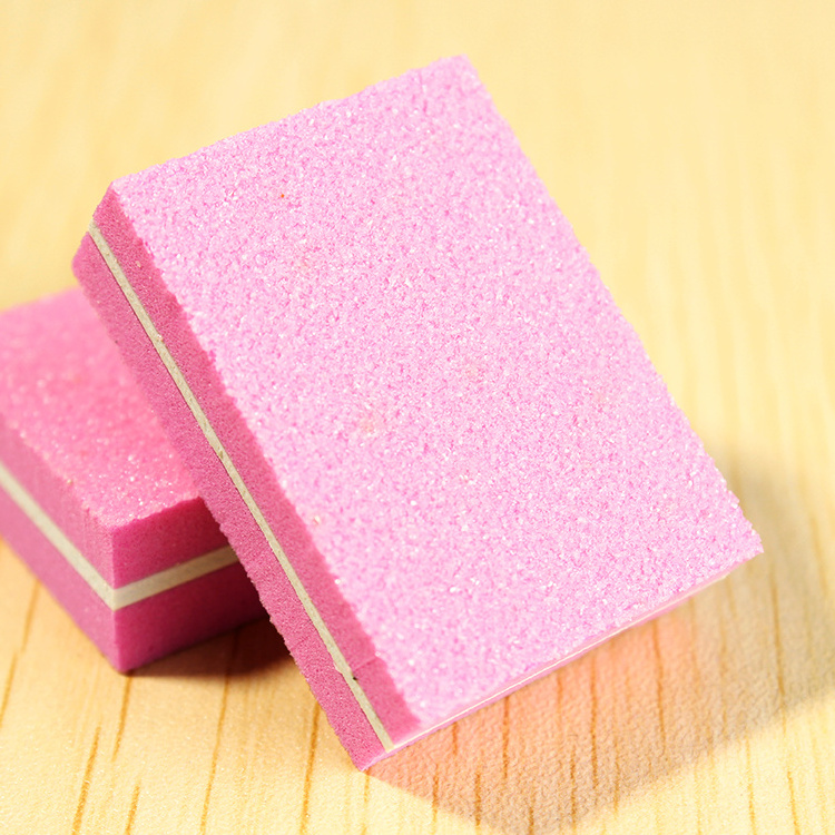 Pink Sponge Nail Buffer Private Label 100/150/180 Grit Shiny Mini Nail Buffer Block