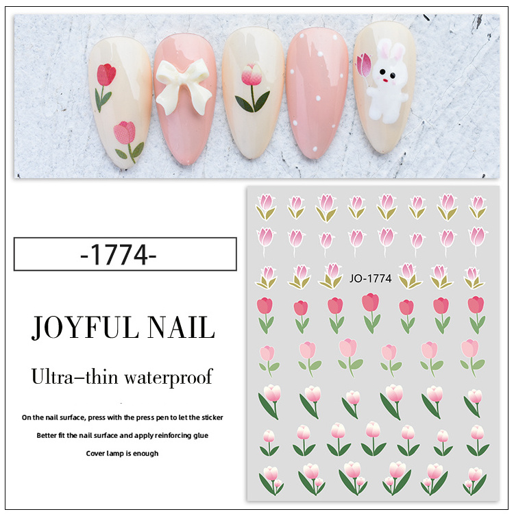 Nail Supplies Wholesale Fashion Flower Nail Art Stickers Self Adhesive Summer Flower Nail Sticker