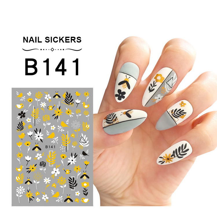 Wholesale Summer Butterfly Nail Decoration Decals 3d Self Adhesive Flower Sticker Nail Art