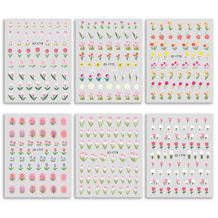 Nail Supplies Wholesale Fashion Flower Nail Art Stickers Self Adhesive Summer Flower Nail Sticker