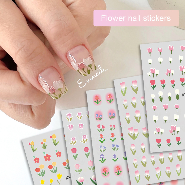 Nail Supplies Wholesale Fashion Flower Nail Art Stickers Self Adhesive Summer Flower Nail Sticker