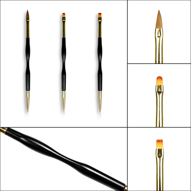 Ultra-fine French Art Lines Drawing Pen Set Dual Ended 100% kolinsky Acrylic Nail Brush