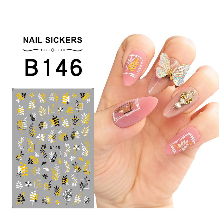 Wholesale Summer Butterfly Nail Decoration Decals 3d Self Adhesive Flower Sticker Nail Art