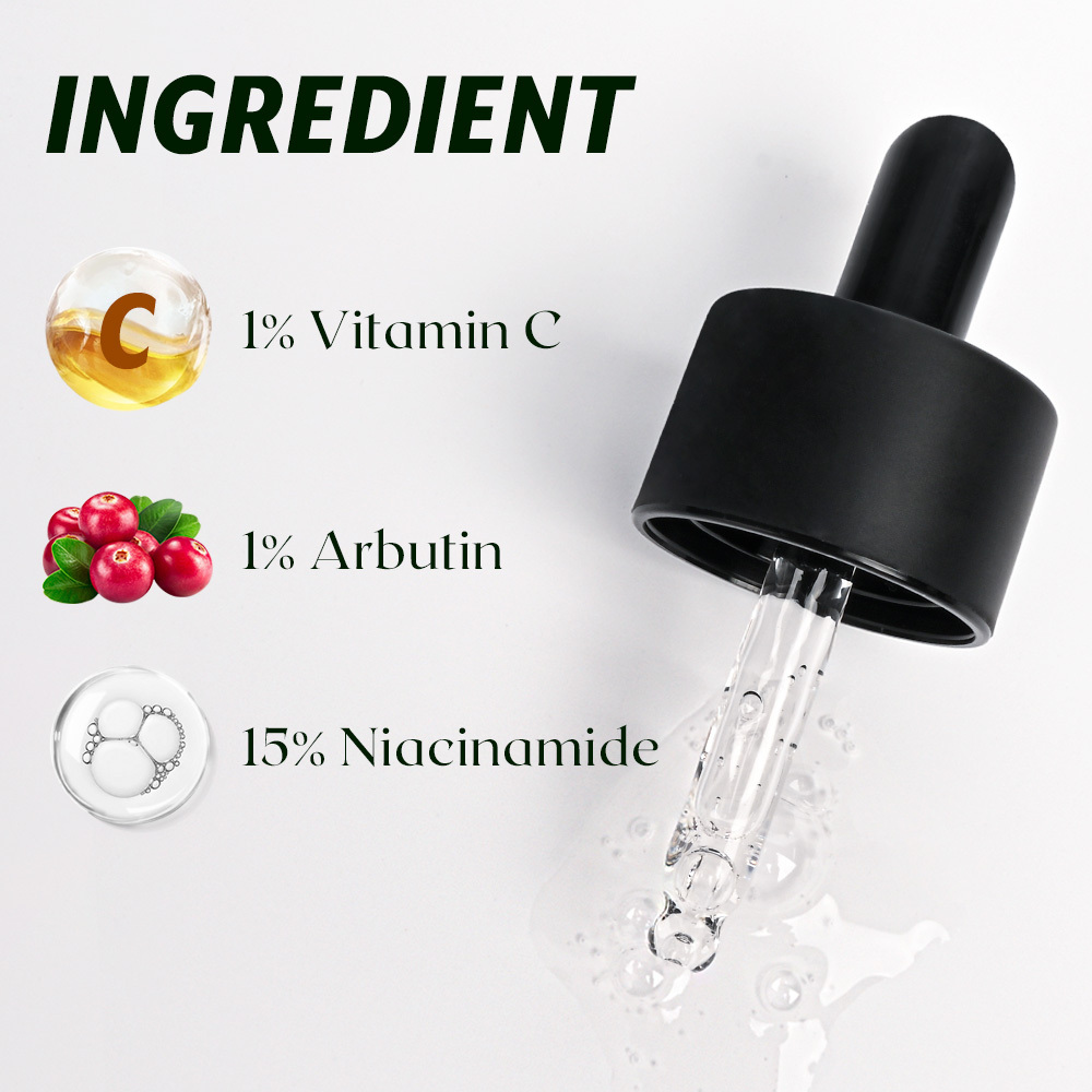 Organic Visage Facial Glowing Private Label Arbutin Skin Whitening Vit Vitamin C Face 15% Niacinamide Serum