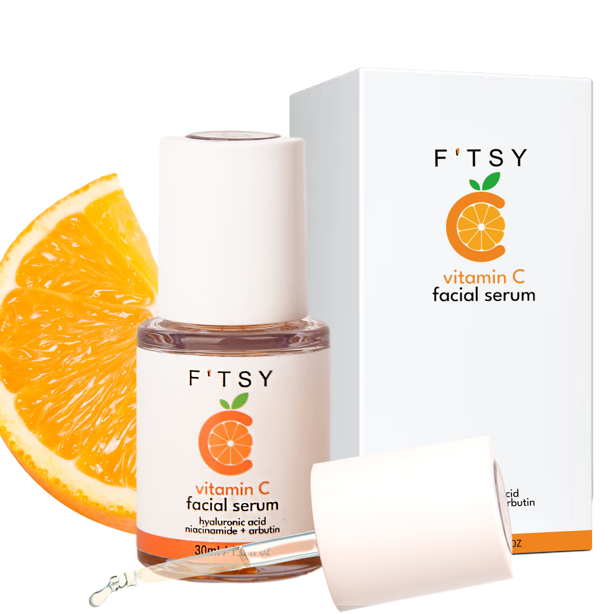 Private Label Facial Vit C Serum Visage Vegan Orange Serum Hyaluronic Acid Face Skin Care Vitamin C Serum For Face