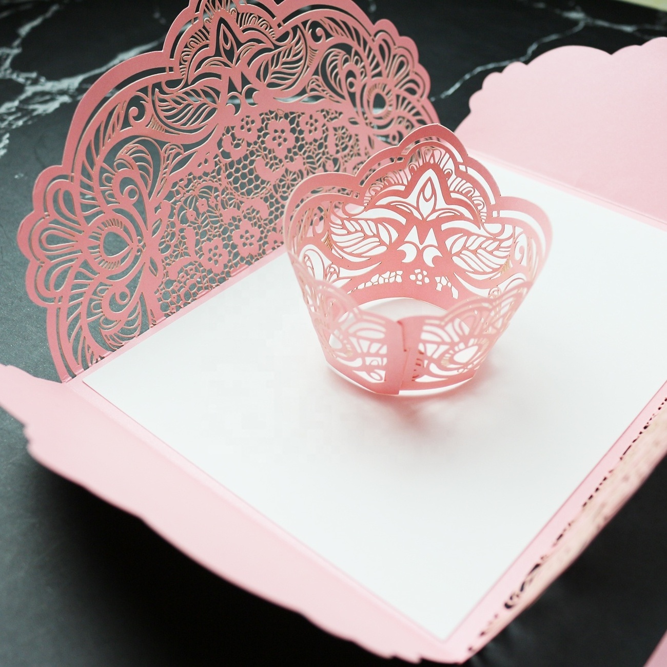 Custom Pop Up 3D Laser cut Wedding Invitation Card