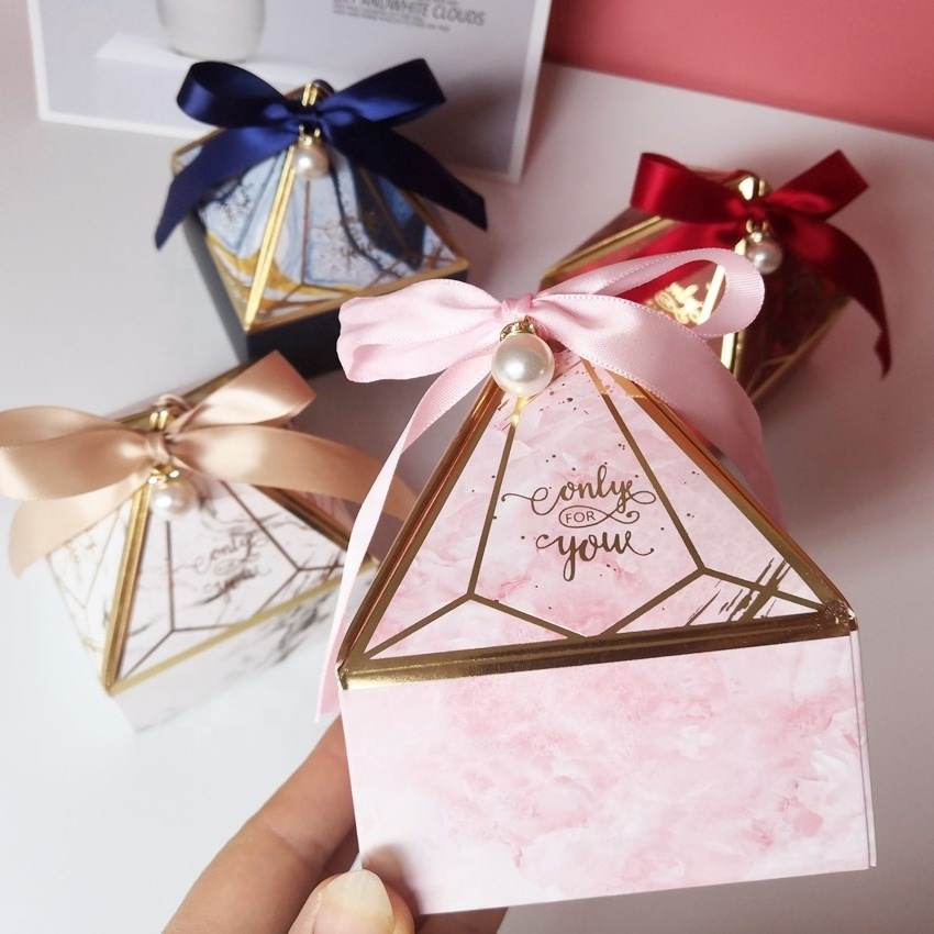 Wholesale Price OEM Gift Box Paper Wedding Favors Paper Candy Boxes with Custom Print Logo giveaway boxes