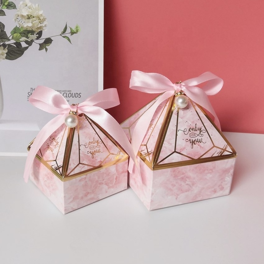 Wholesale Price OEM Gift Box Paper Wedding Favors Paper Candy Boxes with Custom Print Logo giveaway boxes