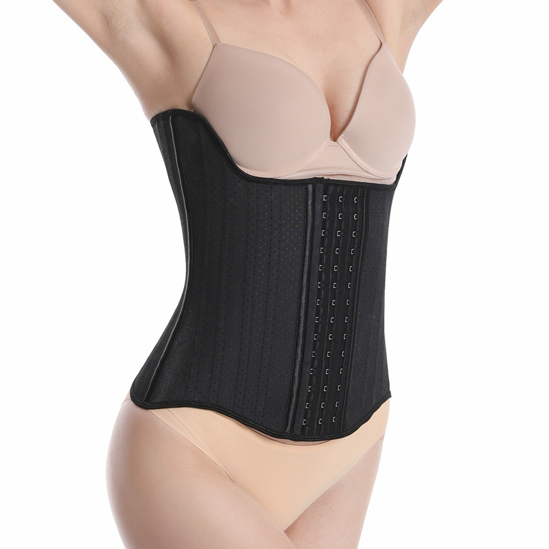 Wholesale Colombian Fajas 3 Hooks 25 Steel Bones Latex Spandex Waist Trainer for Women Underbust Latex Sport Shaper Corset