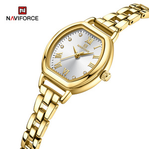 NAVIFORCE naviforce watches for women original 5035 stainless steel diamond 24mm dial girls watch gold bracelet ladies clock