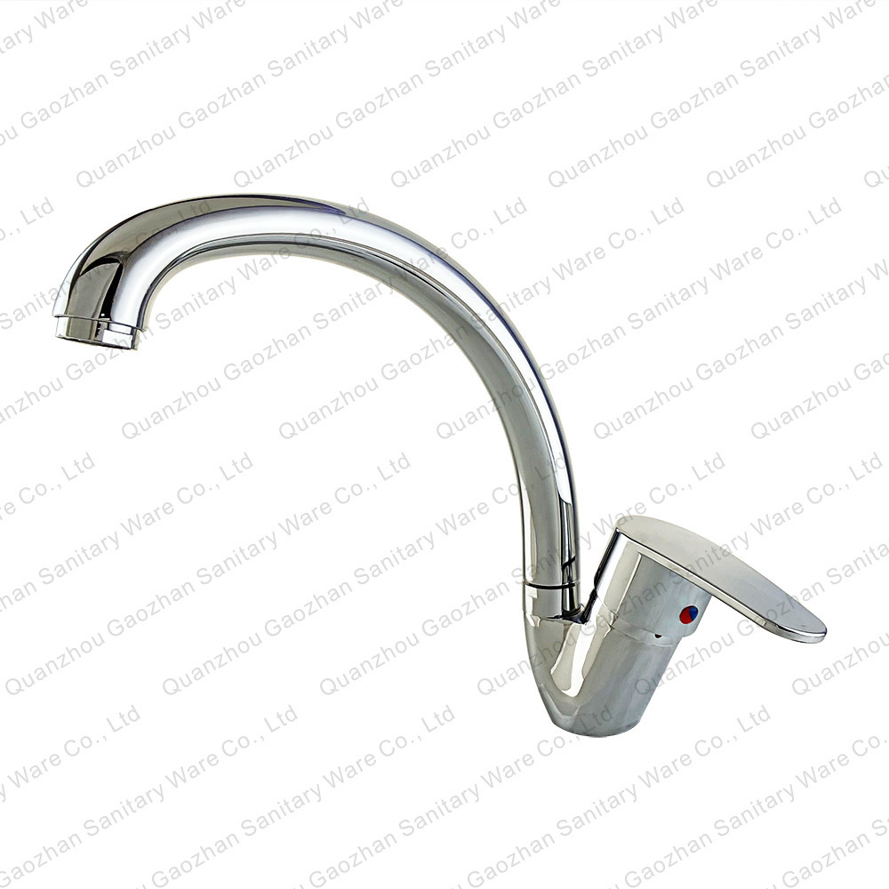 Gooseneck tube cold and hot water mixing zinc faucet bathroom basin faucet kitchen sink zinc alloy faucet