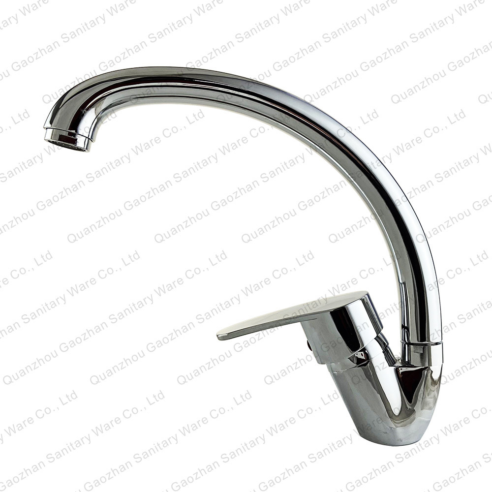 Gooseneck tube cold and hot water mixing zinc faucet bathroom basin faucet kitchen sink zinc alloy faucet