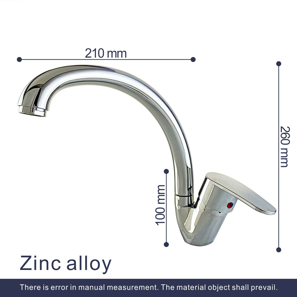 Gooseneck tube cold and hot water mixing zinc faucet bathroom basin faucet kitchen sink zinc alloy faucet