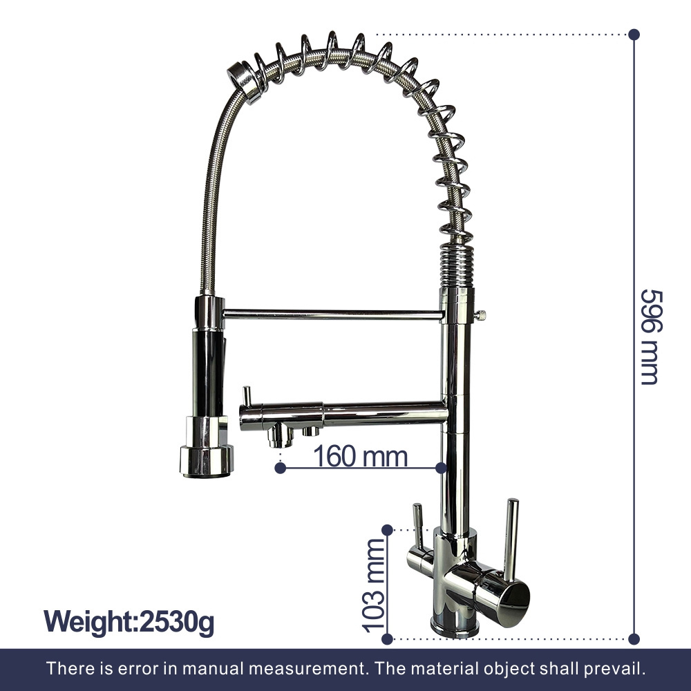 MCBKRPDIO Kitchen Sink Faucet Bar Water Filter Drinking Water Faucet with Water Filtration Dual Handle Pull-down Brass Modern