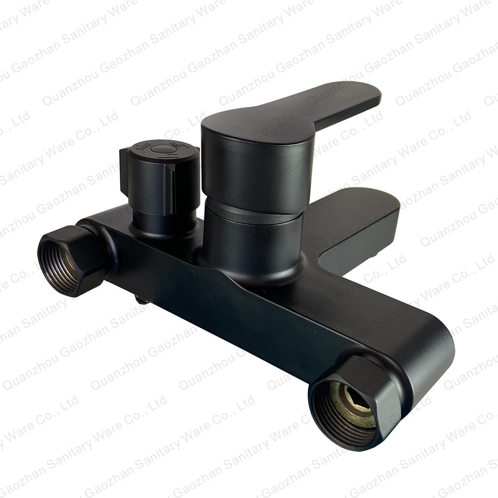 High quality single handle wall-mounted bathtub and shower faucet mixer brass bathtub black faucet