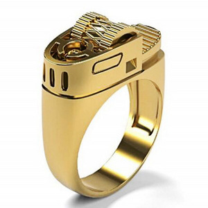 European And American Hot Selling Hips Hops Metal Lighter Rings Cigarette Lighter Rings For Men Gift