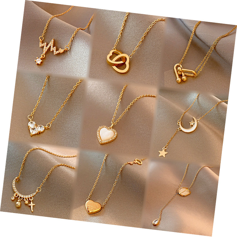 Luxury Collier Initial Necklace Stainless Steel 18K Gold Filled Jewelry Letter Necklace Women /