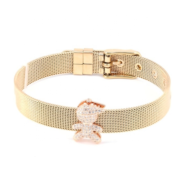 Italian Mesh Bracelet Stainless Steel Gold Men Bracelet