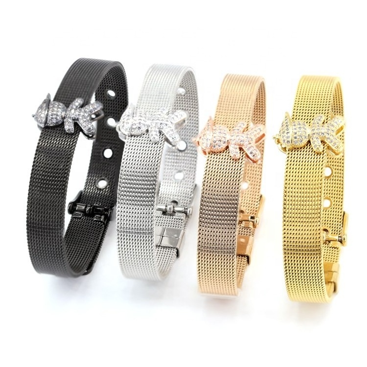 Italian Mesh Bracelet Stainless Steel Gold Men Bracelet