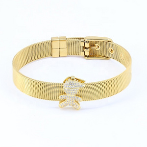 Italian Mesh Bracelet Stainless Steel Gold Men Bracelet