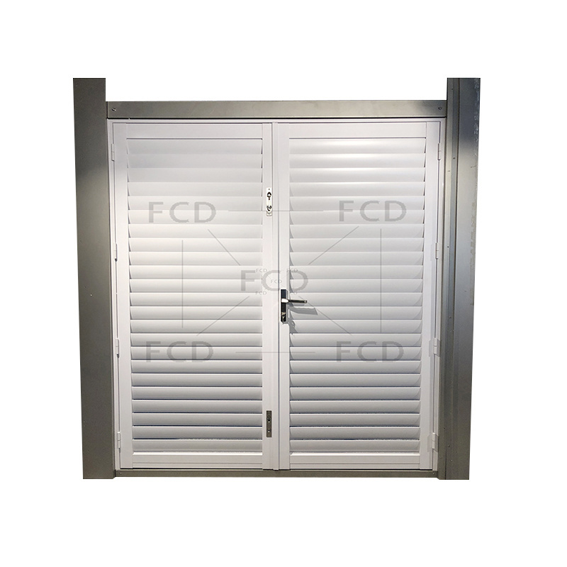 Delivery fast aluminum swing shutter door casement shutter louver persianas shutter door