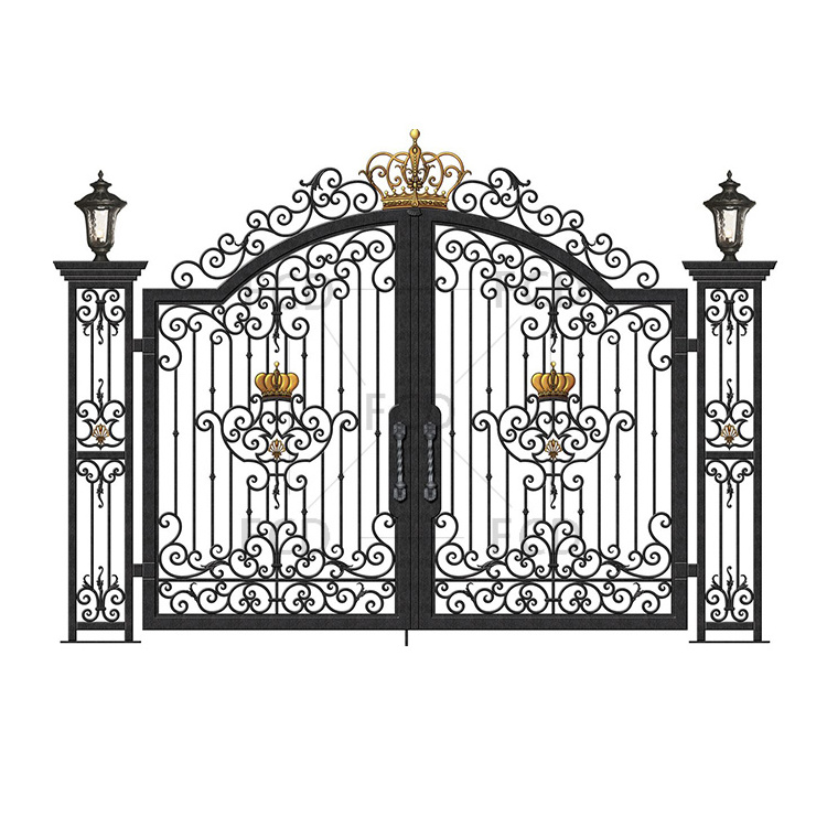 3D OEM ODM CAD Design, Customizable House Villa Garden Luxury Driveway Wrought Iron Gate