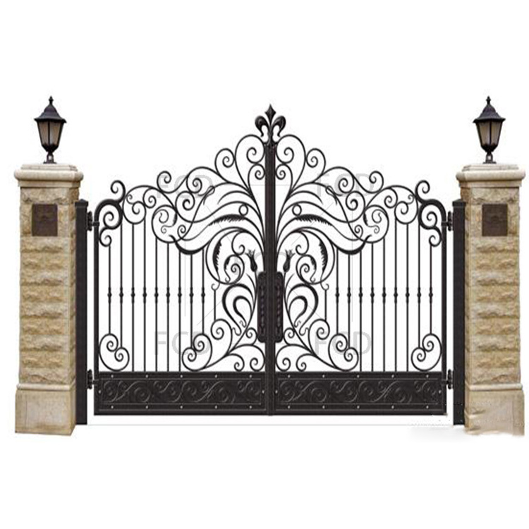 3D OEM ODM CAD Design, Customizable House Villa Garden Luxury Driveway Wrought Iron Gate