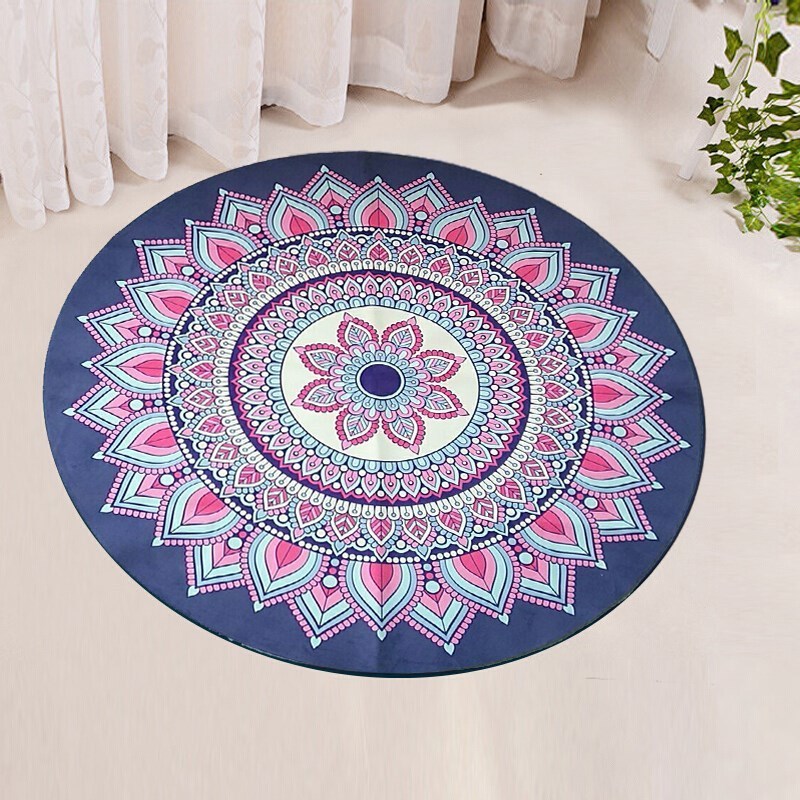 Organic Colorful Soft Round Meditation Pilates Washable Non Slip Wholesale Suede Yoga Mats