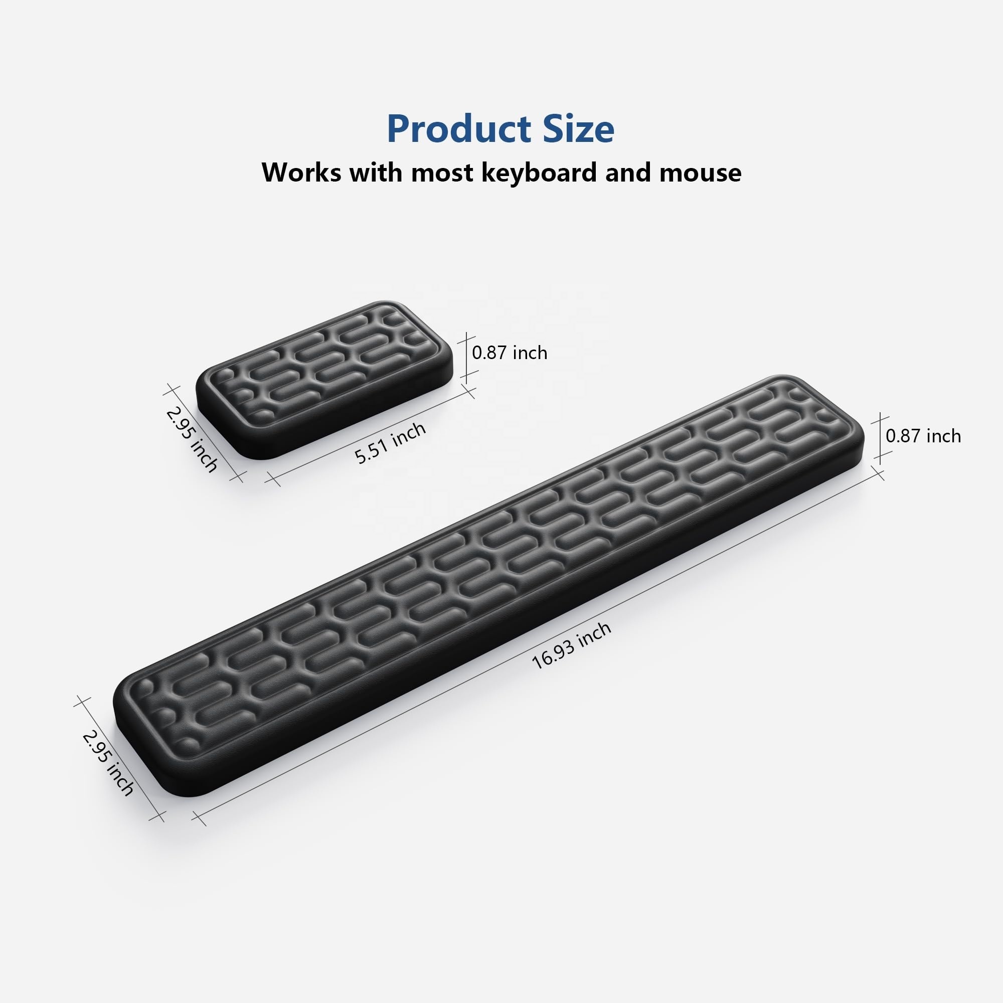 Keyboard Wrist Rest Pad, Gel Memory Foam Wrist Rest Set for Keyboard and Mouse, Non-Slip Keyboard Pad for Computer