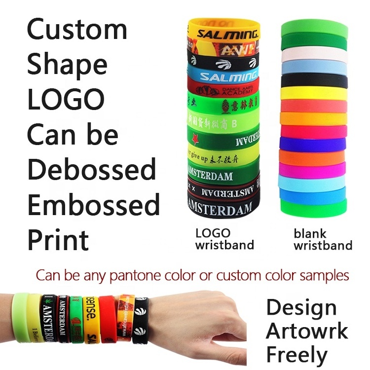 Wholesale Custom Your Own Rubber bracelet Wristband with Promotional events advertising gifts silicone Wrist Band