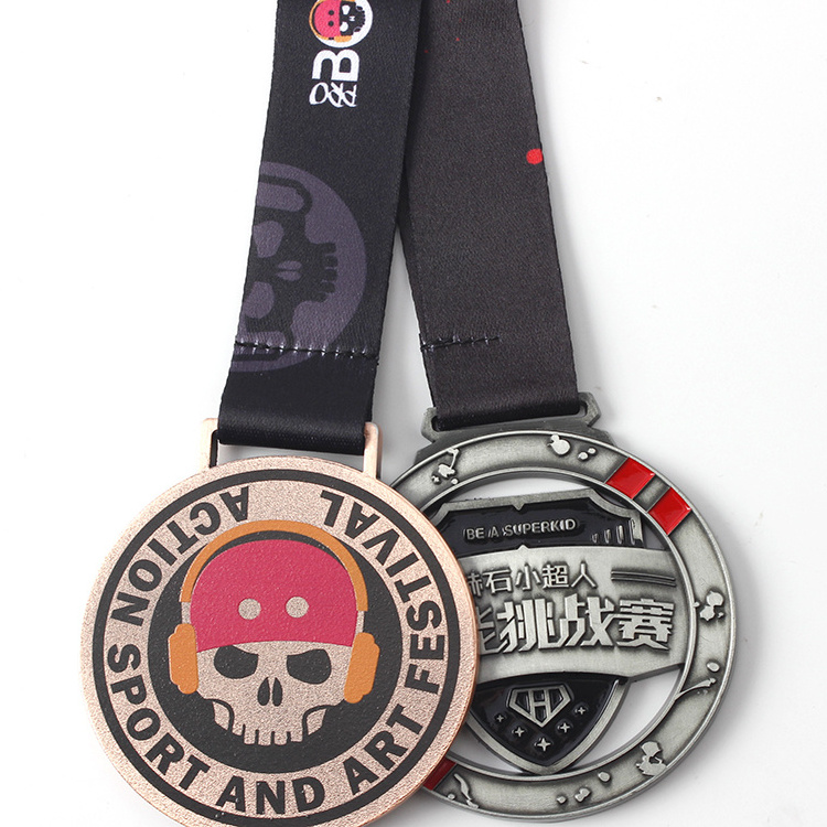 Wholesale gold zinc alloy sports medal with best quality fiesta trophy blank custom 3d metal medal