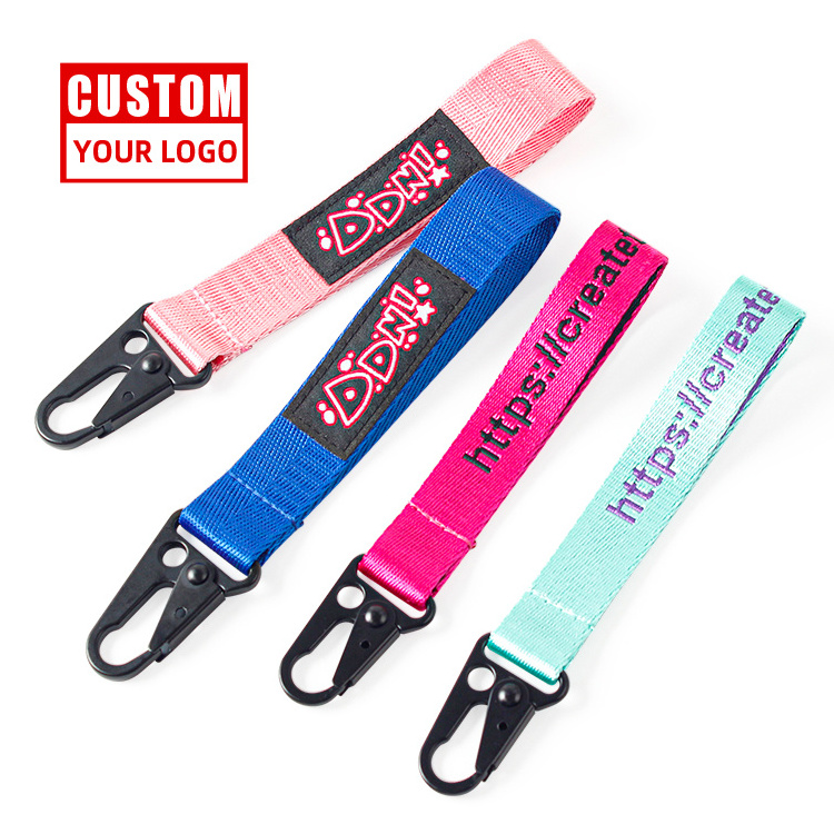 Polyester Lanyards Strap ID Holder Key Durable Premium Quality Cheap Lanyard Key chain Wrist Lanyards