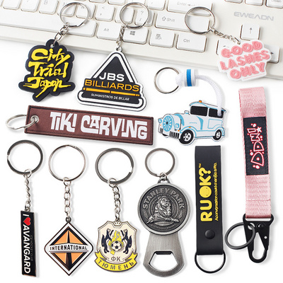 Custom Keychains Metal Leather Rubber Acrylic Pvc Key Chain Logo Promotional Carabiners Enamel Keychain