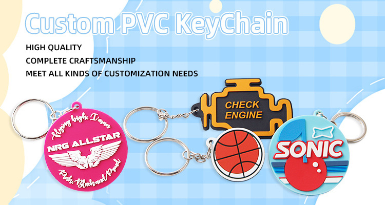 Custom Your Logo Name Business Gift Soft PVC Keychain Key Chain Silicone Keyring Personalized 2d and 3d Rubber Keychain