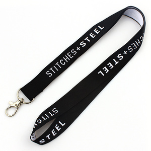 Neck Lanyard keychain with logo custom printing dye sublimations jacquard ribbon