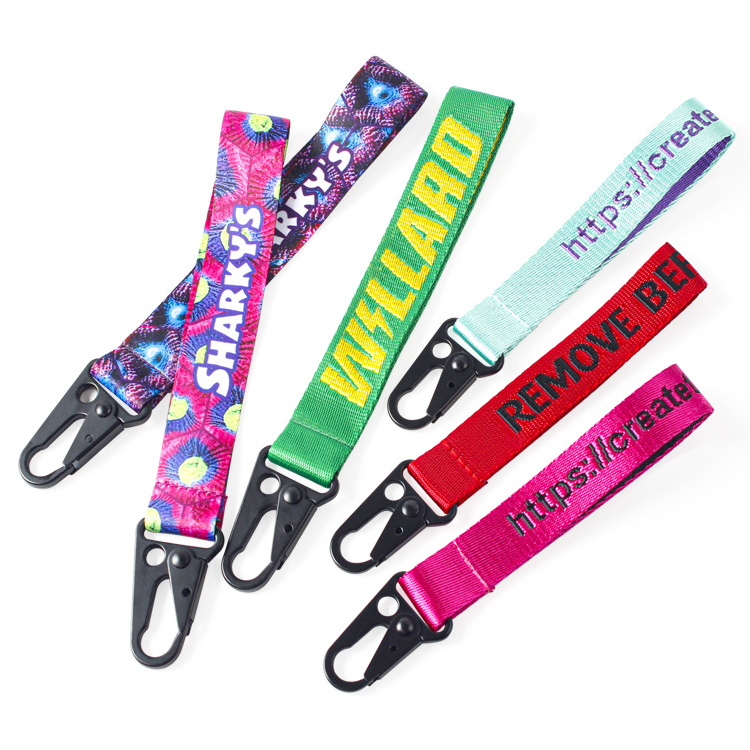 Polyester Lanyards Strap ID Holder Key Durable Premium Quality Cheap Lanyard Key chain Wrist Lanyards