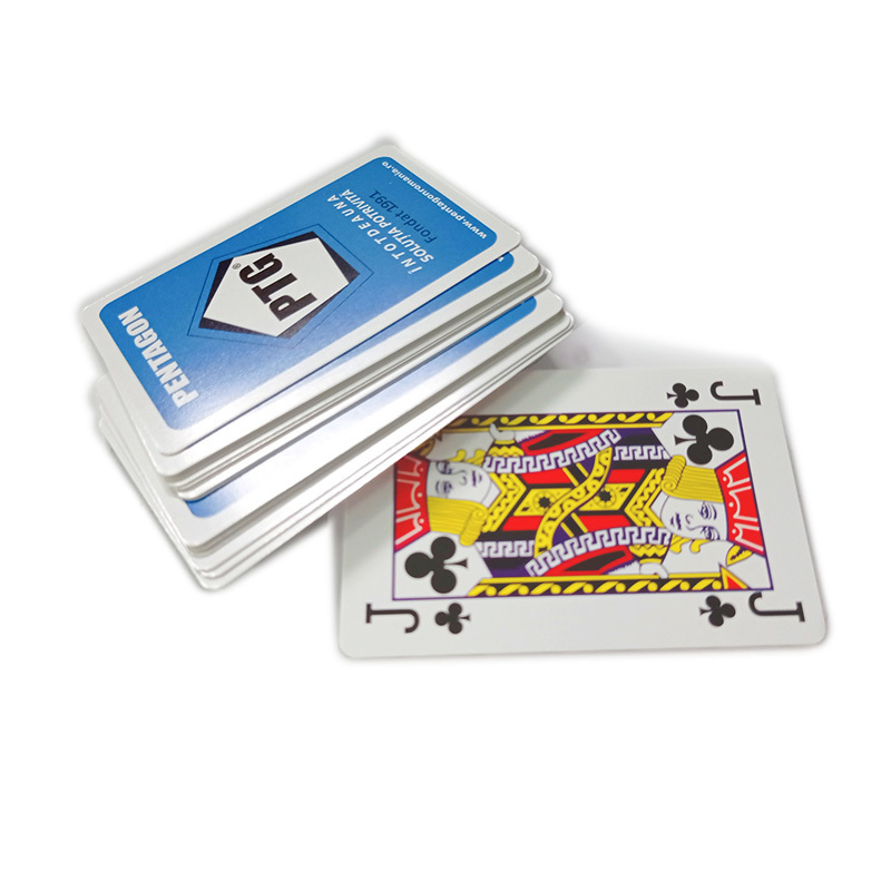 Custom Design Tuck Box Singe Deck 54 Cards 100% Pvc Plastic Waterproof Poker Baloot