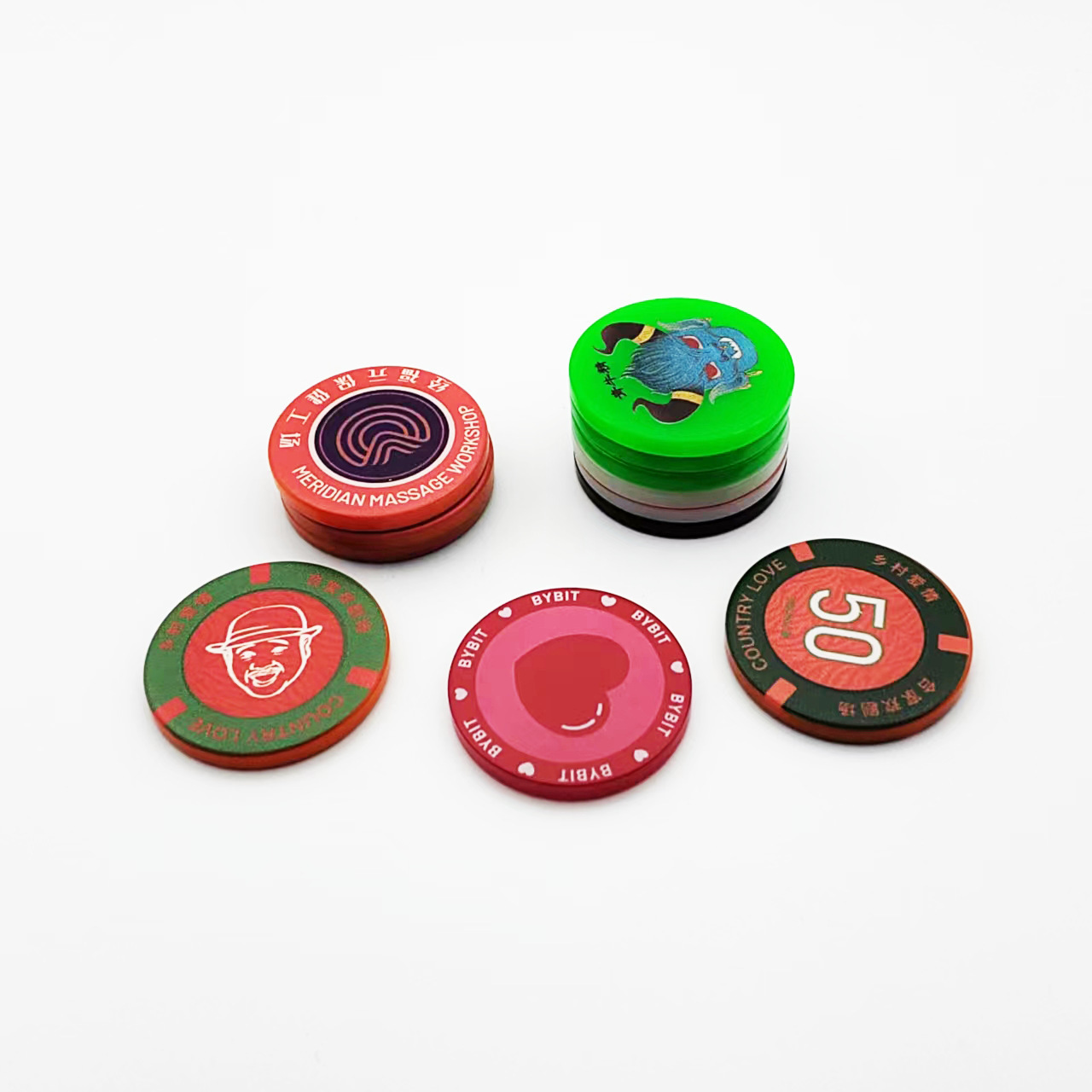 New Poker Chips Customize Texas Hold'em, Blank Chips Numbered Chips,Ceramic Chips Aluminum Case for Customization