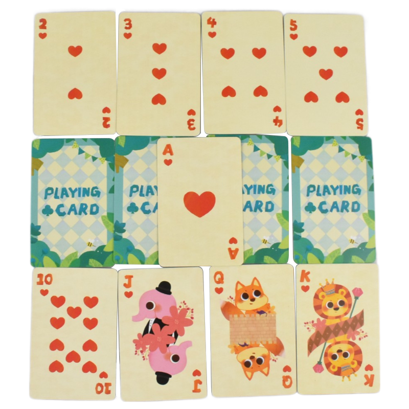 OEM Logo Cartoon Poker Game Cards Waterproof 100% Plastic Poker Cards Playing Cards Made of Paper