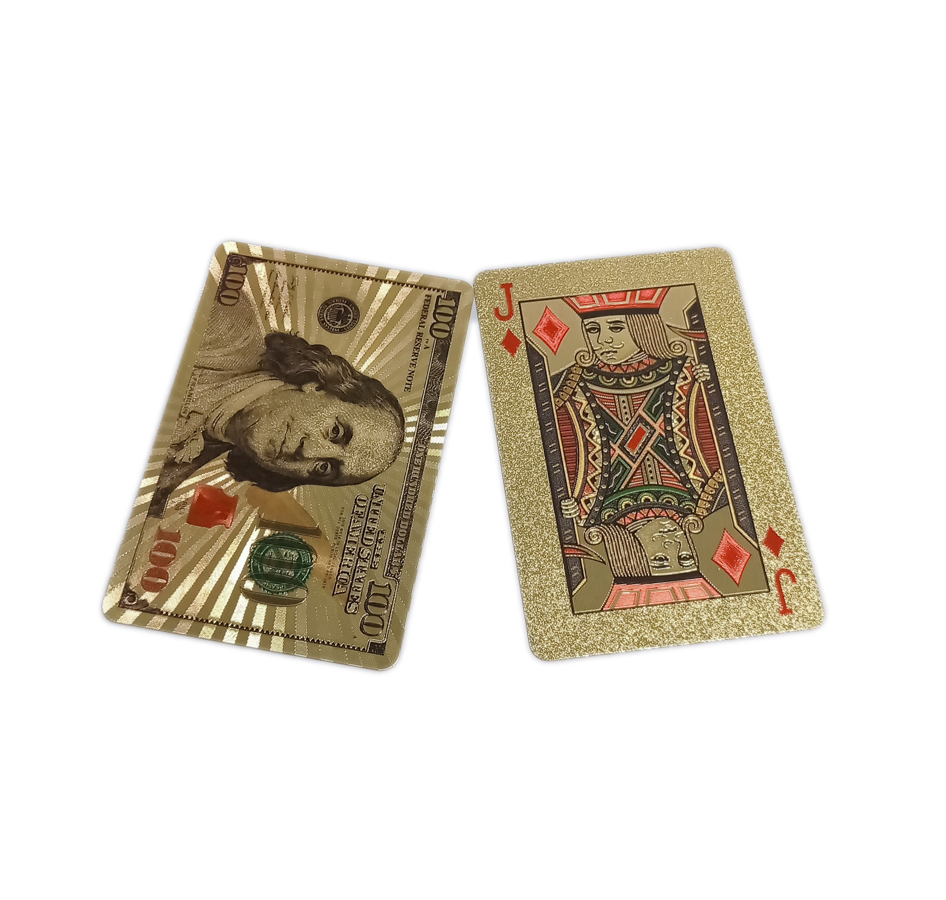 Hot Sale Plastic Pvc Paper Card Gamble Playing Customized Printing Simple Design 24k-gold Playing Pokercard Tarot Gold Black