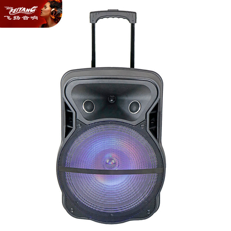 Feiyang 2022 quran lamp mobile RGB PA LED used DJ single 12 inch tower BT PORTABLE USB big BIG BASS TROLLEY audio loud speaker