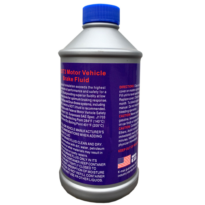 Synthetic Brake Oil DOT3 Wholesale Factory Price 354ML OEM Brand Brake Fluid dot3+ lubricant 12FL OZ