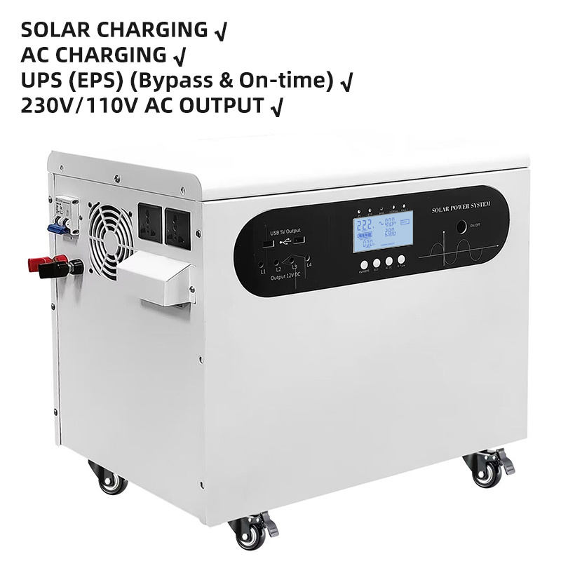 Multifunction Off Gird 3KW 5KW Home Solar Generator Mobile Solar Energy System With MPPT UPS Inverter Battery Solar Panel