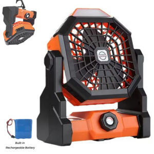 Small Outdoor Cordless Portable Rechargeable Lithium Battery Operated Cool Cooling Desk Camping Fan With led Light for Tent