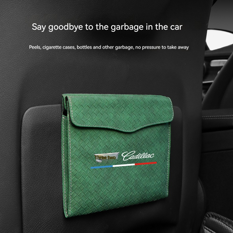 Car Trash Bag,Superior Pu Leather With Magnet Closure Design,Waterproof Vehicle Rubbish Container Garbage Can